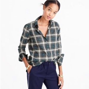 J. Crew Perfect Plaid Button Down Shirt